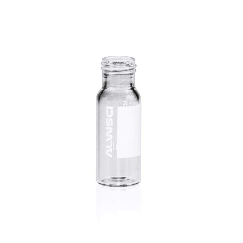 Autosampler Vial, Clear Chromatography Lab Vial, HPLC LC GC 1.5 ml Wide Opening Short Screw-Thread Sample Vial with Write-on Spot, Clear, 12x32mm, 8-425 Top Type, 100 pcs/pk by ALWSCI
