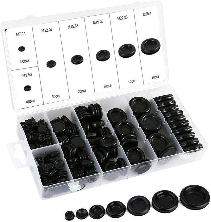 Diking 170Pcs Rubber Grommet Kits Firewall Hole Plug Set Electrical Wire Gasket Set for Wire Plug and Cable