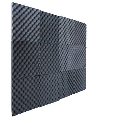 12 Pack Egg Crate Foam Charcoal 1 Inch x 12" W x12" L Acoustic Foam Panels Recording Studio Foam Gray