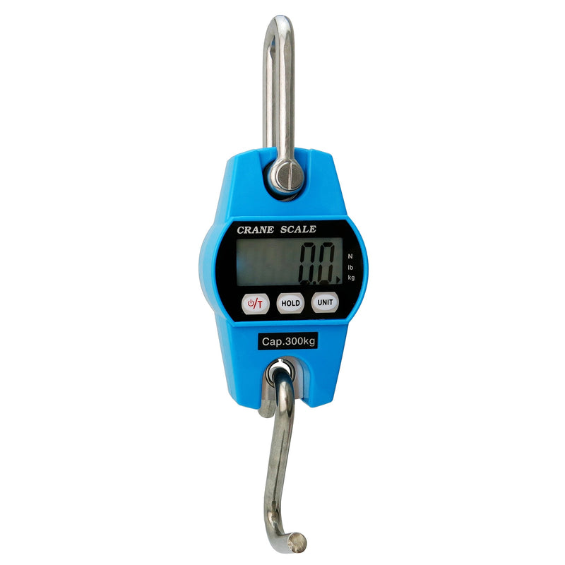 Outmate Digital Crane Scale 300kg/660lbs 200kg/440lbs with LED Handheld Mini Hanging Scale for Garage Farm Hunting Fishing Etc(300kg/Plastic Shell/Blue) 300kg/Plastic Shell/Blue