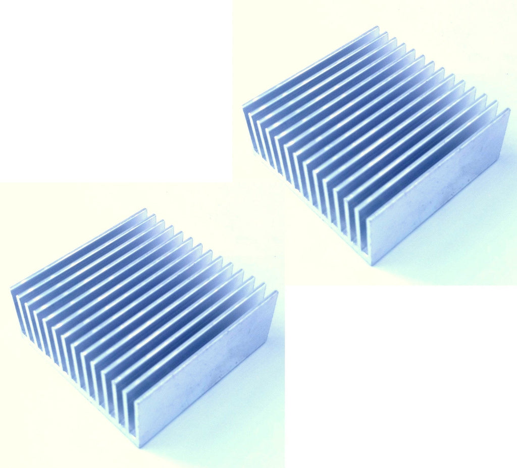 Easycargo 2pcs Silver Tone Heatsink 50x50x20mm, Aluminum Cooler Cooling Heat Sink (50mmx50mmx20mm)