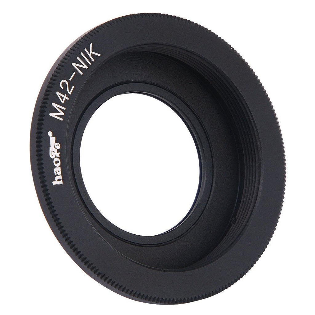 Haoge Manual Lens Mount Adapter Built-in Glass for M42 42mm Screw Mount Lens to Nikon F Mount Camera Such as D800 D800E D810 D810A D850 DF D750 D500 D600 D610 D3X D3 D3S D4 D4S D5