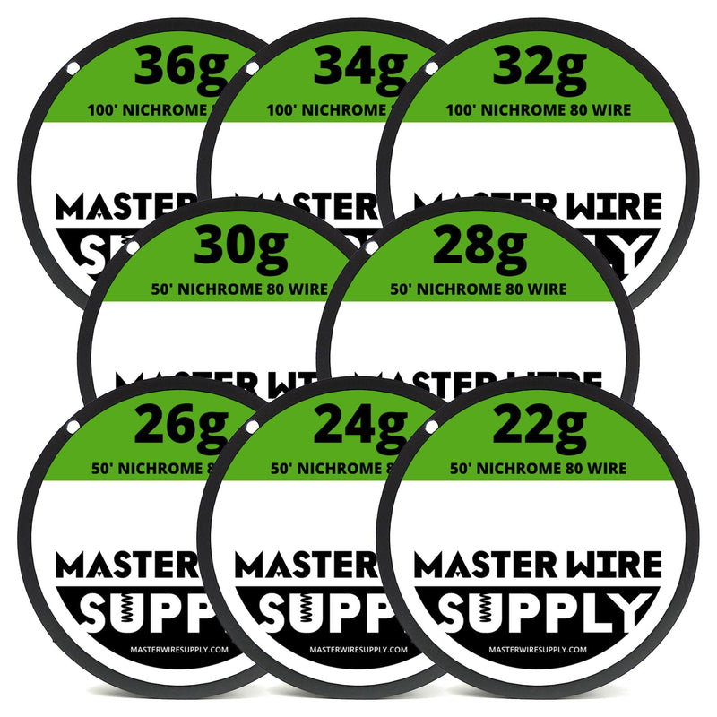 Mixed 550 Feet of Nichrome 80 Wire 22,24,26,28,30,32,34,36 Gauge Pack