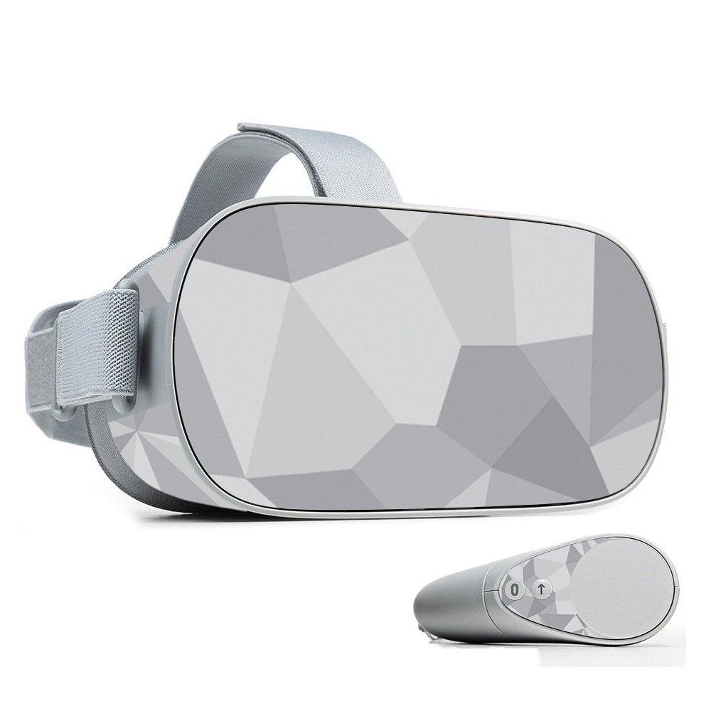 MightySkins Skin Compatible with Oculus Go Mobile VR - Gray Polygon | Protective, Durable, and Unique Vinyl Decal wrap Cover | Easy to Apply, Remove, and Change Styles | Made in The USA