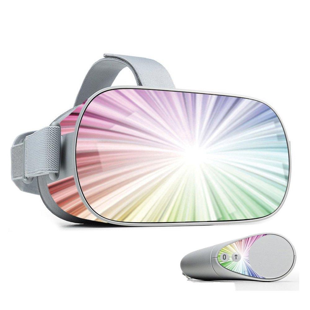 MightySkins Skin Compatible with Oculus Go Mobile VR - Rainbow Explosion | Protective, Durable, and Unique Vinyl Decal wrap Cover | Easy to Apply, Remove, and Change Styles | Made in The USA