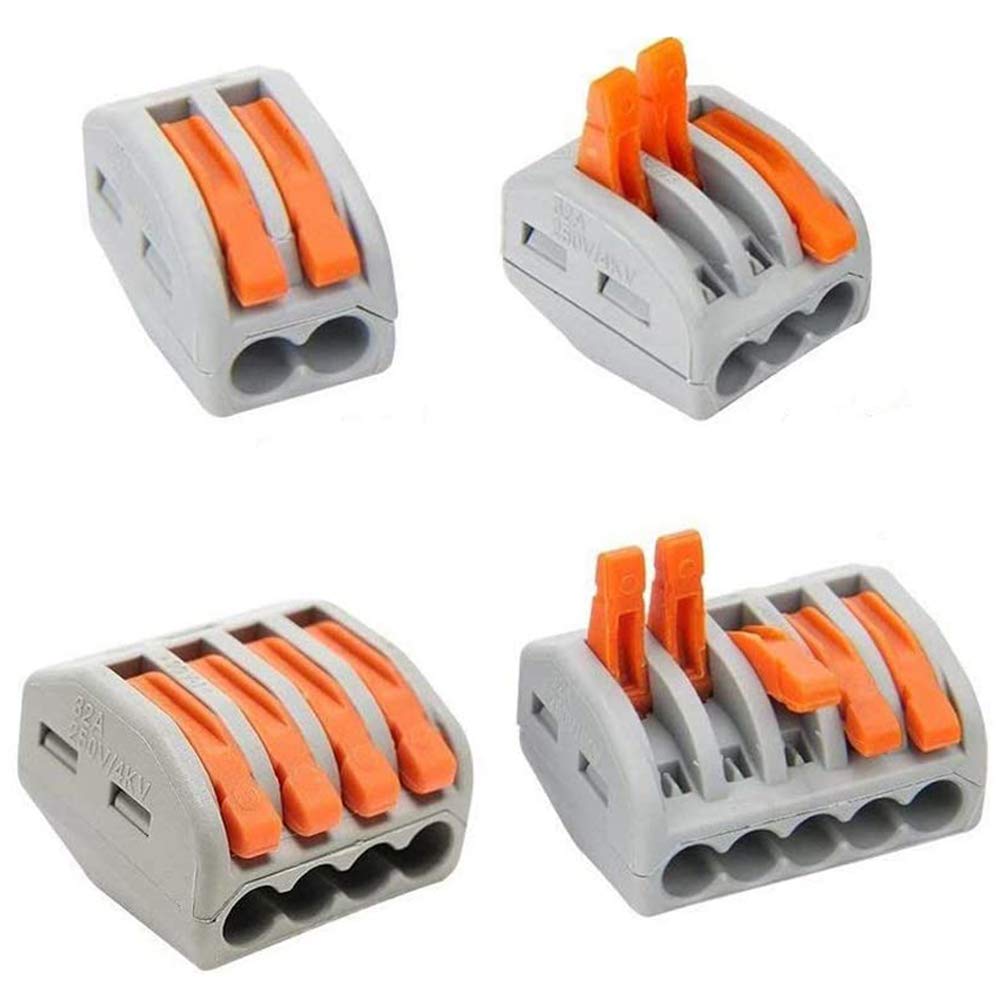 Kalolary Wire Connectors-Insulated Wiring Terminals Wire Connectors,Assortment Conductor Compact Wire Connectors,4 Kinds of Lever-Nut(PCT-212, PCT-213,PCT-214,PCT-215, 140PCS) 140 PACK(PCT-212, PCT-213,PCT-214,PCT-215)