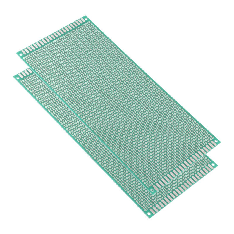 uxcell 10x22cm Single Sided Universal Printed Circuit Board for DIY Soldering Green 2pcs