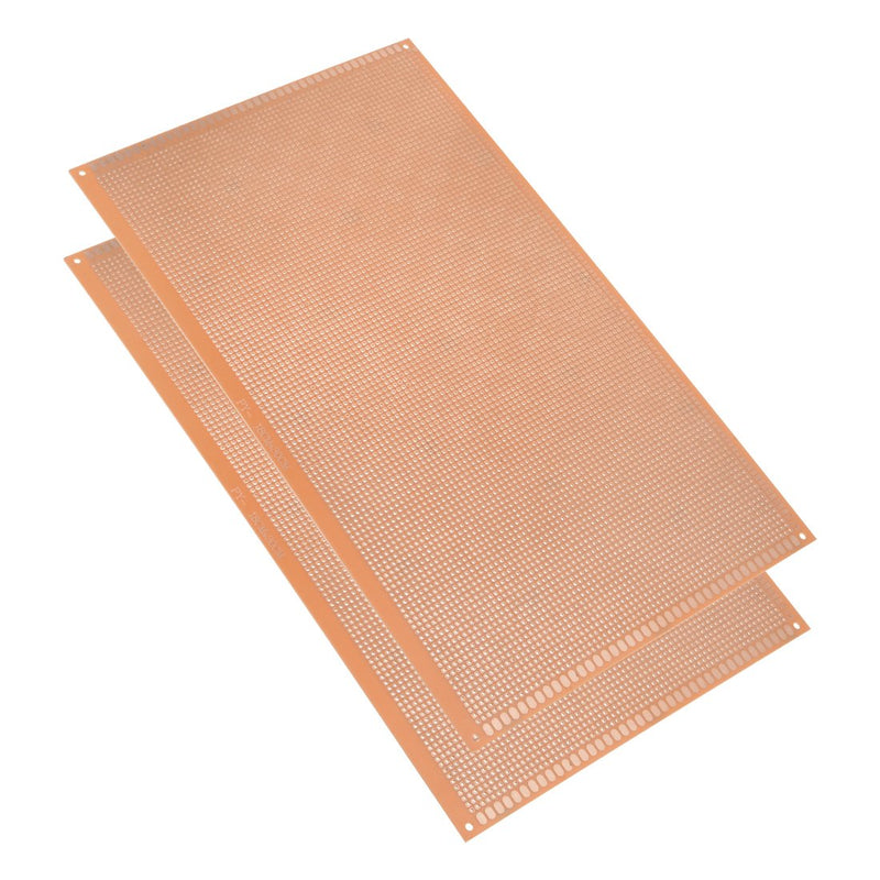 uxcell 18x30cm Single Sided Universal Paper Printed Circuit Board for DIY Soldering Brown 2pcs