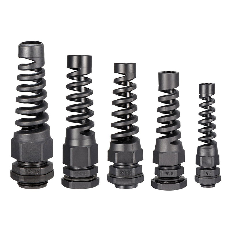 [AUSTRALIA] - uxcell 25Pcs PG7 PG9 PG11 PG13.5 PG16 Cable Gland Black Waterproof Plastic Joint with Strain Relief 
