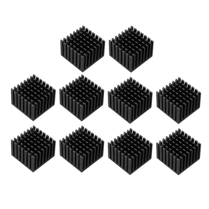 uxcell Aluminum Heatsink Cooler Circuit Board Cooling Fin Black 28mmx28mmx20mm 10Pcs for Led Semiconductor Integrated Circuit Device