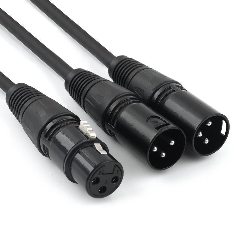 [AUSTRALIA] - DISINO XLR Splitter Cable, 3 Pin XLR Female to Dual XLR Male Patch Y Cable Balanced Microphone Splitter Cord Audio Adaptor- 1.5 Feet 1.6 Feet 