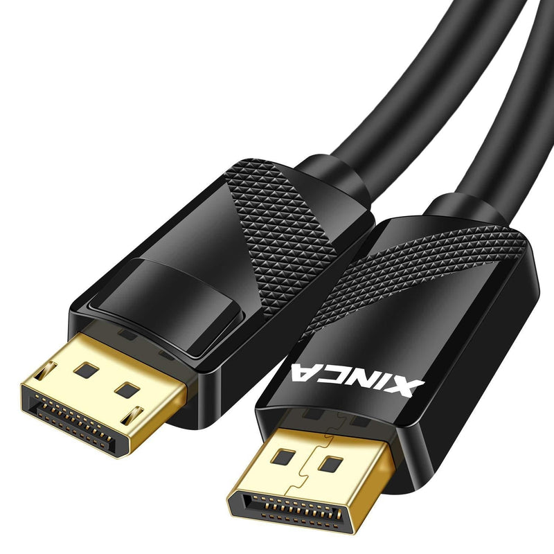 XINCA DisplayPort to DisplayPort Cable 10FT DP Male to Male Cable Ultra High Speed Gold-Plated DisplayPort 1.2 Supports 3D 4K@60Hz 2K@144Hz Compatible with Computer Desktop Laptop PC Monitor Projector DP cable F-10ft