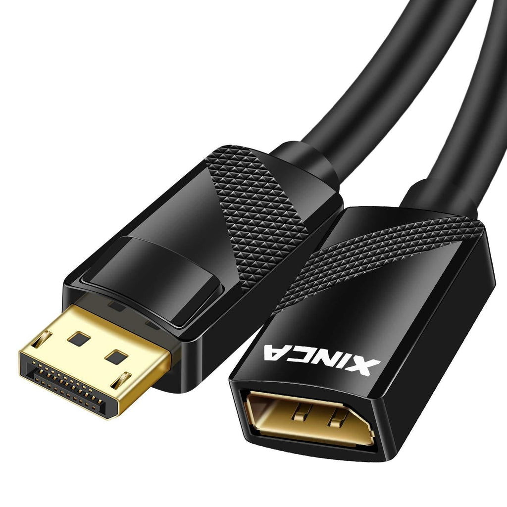 XINCA DisplayPort to DisplayPort Extension Cable, 6Feet DP Male to Female DP Extension Cable Audio Video Cable Ultra High Speed DisplayPort 1.2 Supports 3D 4K@60Hz 2K@144Hz F-6ft