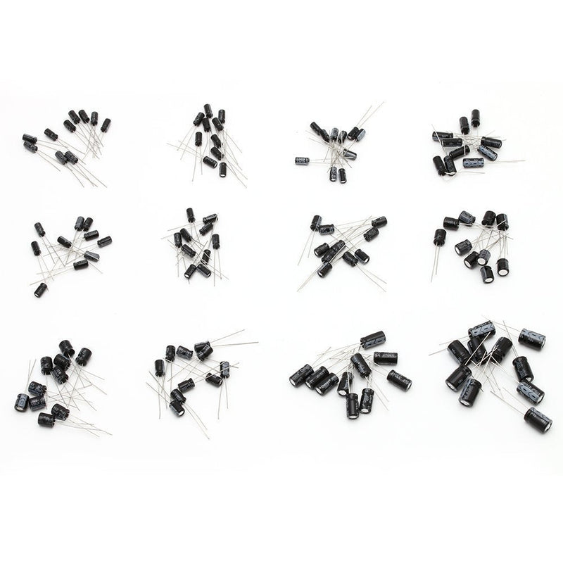 DollaTek 120PCS 1uF-470uF 12 Values Assorted Electrolytic Capacitor Assortment Kit Radial