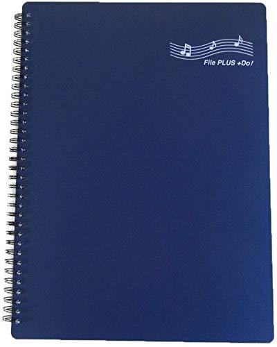 FILE PLUS DO Folder for Musicians, Sheet Music Folder, Band Folder, Writable, Spiral-Bound, US LETTER / A4 Size, 30 Sleeves, 60 Pages (Navy) Navy