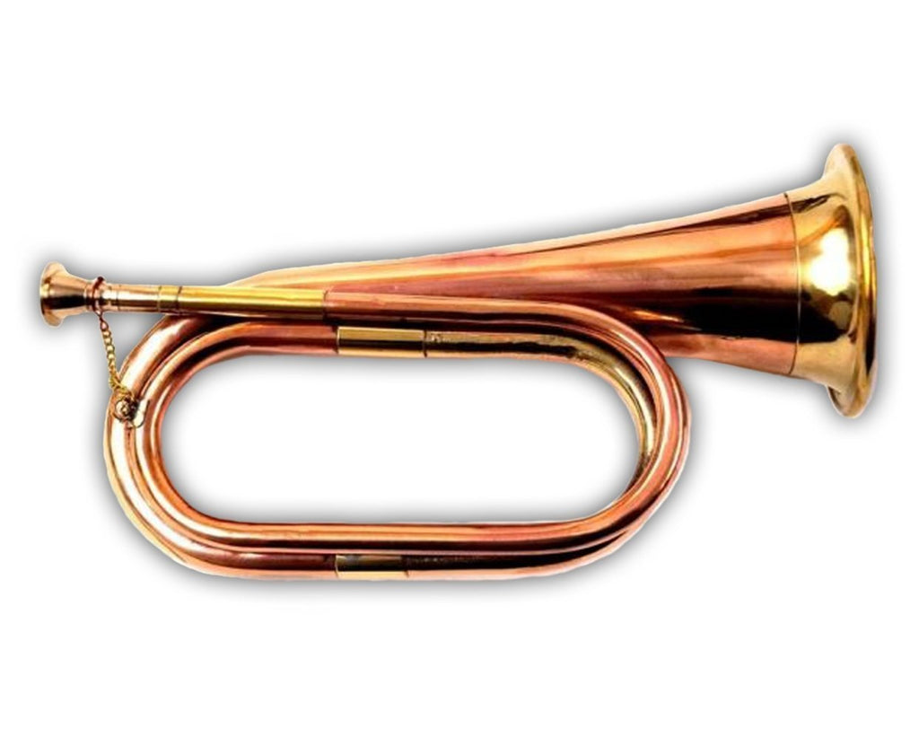 AnNafi® Solid Copper Bugle US Military Cavalry Horn | Musical Instrument |Boy Scout Bugle| Army Military Brass Bugle