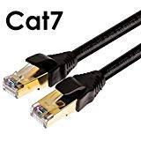 Dragon Cables Premium Quality Cat7 Network Ethernet Patch Cable RJ45 Connectors 10 Feet Fast Speed Gigabit Internet Cord Gold Plated High Performance Cat 7 for Router and Modems Black 10ft