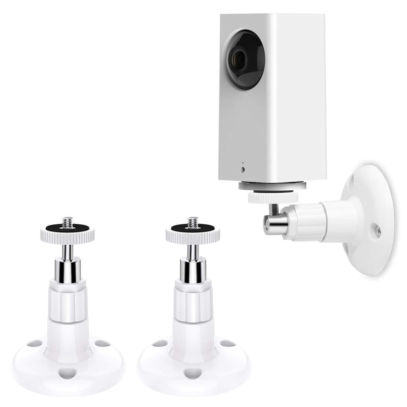 FastSnail Wall Mount Compatible with Wyze Cam Pan & Wyze Cam V3, Adjustable Indoor Outdoor Mount Compatible with WyzeCam Pan, WyzeCam Outdoor, WyzeCam V3 or Other Cam with Same Interface 2 Pack White