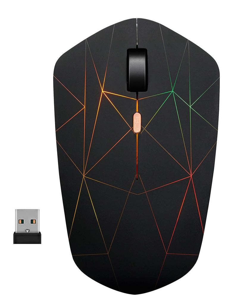 Rechargeable Wireless Mouse, Illuminating Backlit Powered by Li-Polymer Battery, Optical Sensor, Nano USB Receiver,3 Stages DPI Speed, 4 Buttons for PC, Laptop, Tablet, MacBook etc. (Net illuminating) Net illuminating