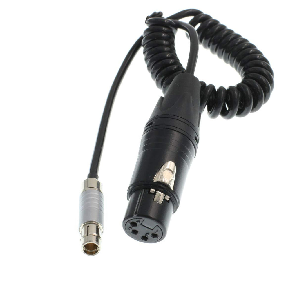 Eonvic Fisher RS 3pin Male to Female 4Pin XLR Power Coiled Cable for TILTA or ARRI Alexa