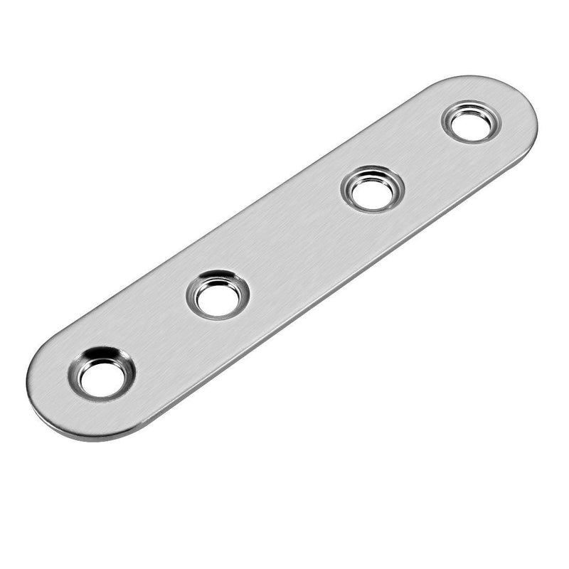 uxcell Repair Plate, 80mmx17mm, Flat Fixing Mending Corner Brace Bracket Connector, Pack of 10