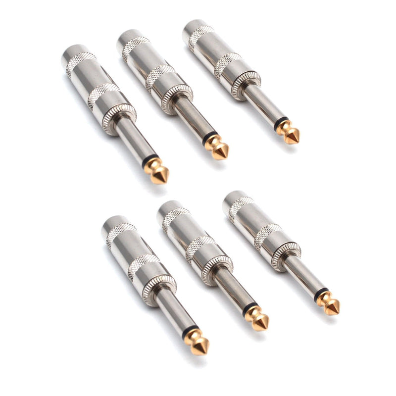 [AUSTRALIA] - Antrader Audio Premium Adapter 6.3mm Male 1/4" TS Mono Phone Plugs for Speaker Cables Solder Type Pack of 6 