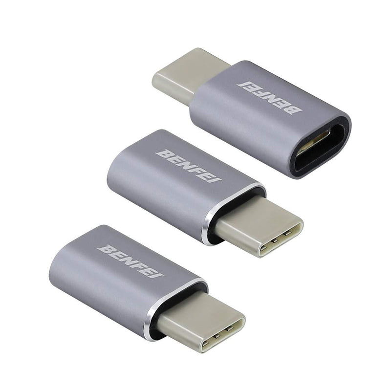 BENFEI Micro USB (Female) USB-C (Male) 3 Pack Adapter Compatible for MacBook 2018 2017 2016, Samsung Galaxy Note 8, Galaxy S8 S8+ S9, Google Pixel, Nexus, and More