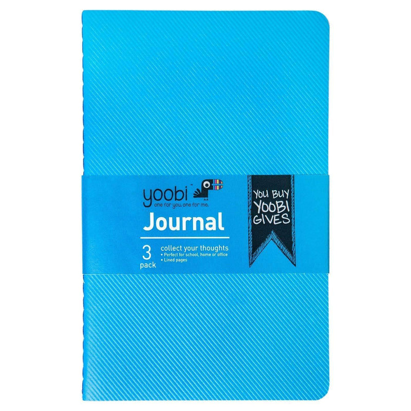 Yoobi153; Mini Journals Blue/Kraft Paper 3ct Multi-Colored