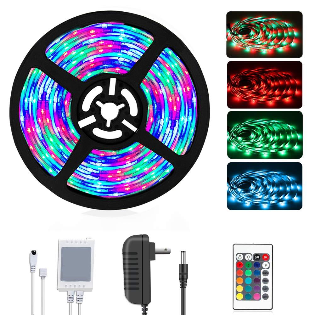 [AUSTRALIA] - Daybetter Led Strip Lights 16.4ft 5m 3528 RGB 300 LEDs Color Changing Kit, Led Ribbon for Home, Kitchen Light Strips Included Power Adapter for Bedroom, Party 