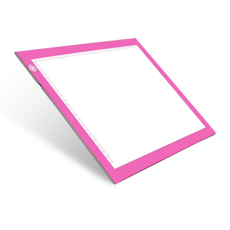 Light Pad Drawing A4 Tracing Light Table NXENTC LED Copy Board Ultra-Thin Display Pad Brightness Adjustable Stencil Artist Art Tracing Tatto Table Pink