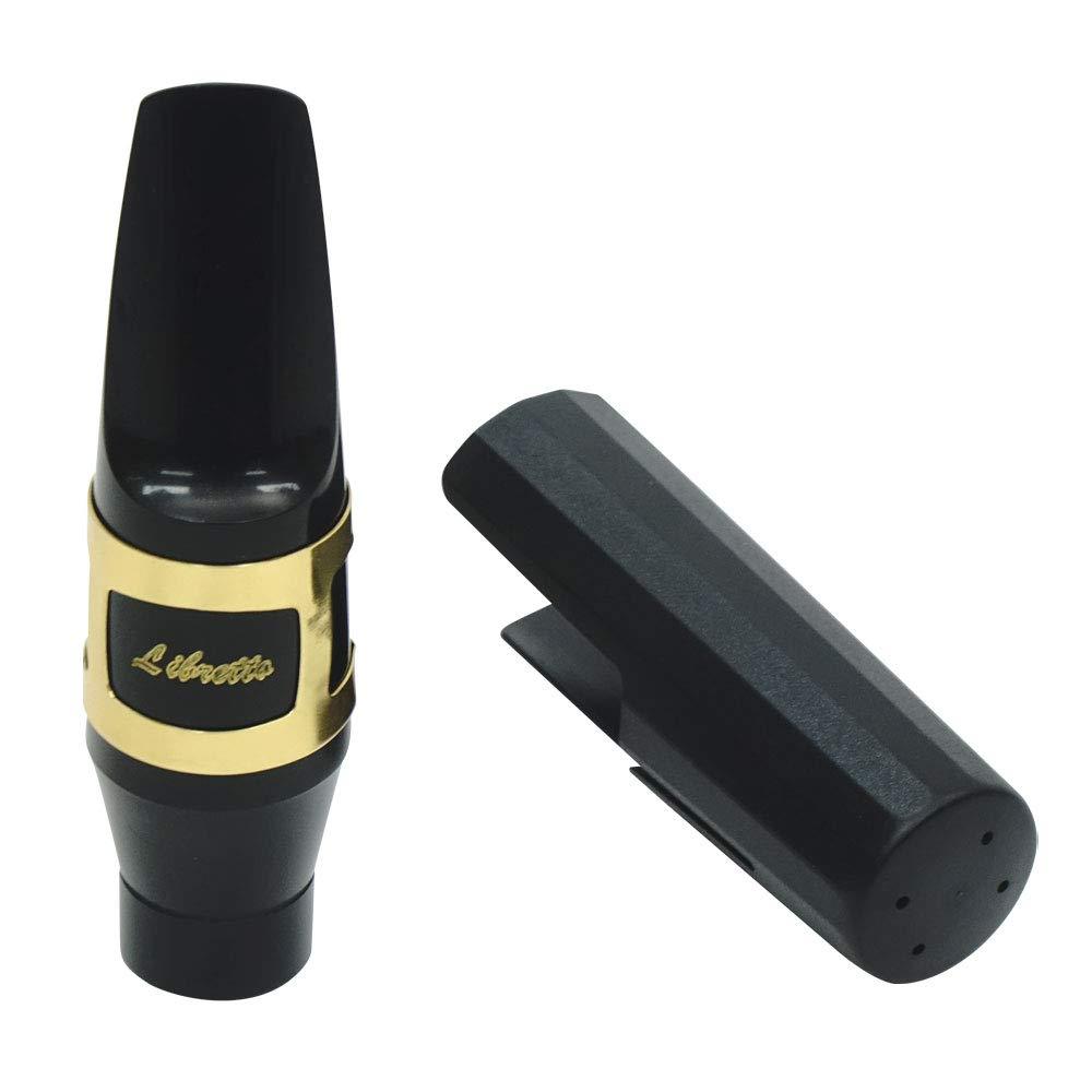 Libretto Baritone Saxophone Mouthpiece Kit, Giftable Standard Mouthpiece Set: ABS 4C Mouthpiece, Plastic Cap, Gold Lacquered Ligature. Finely Designed for Beginner and Intermediate on the Music Way.