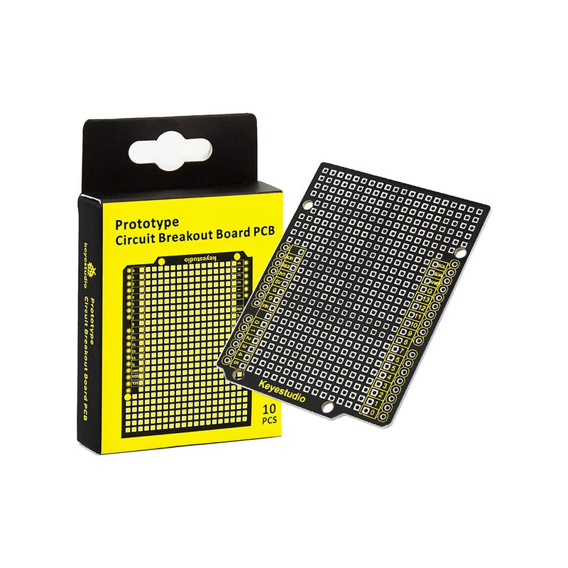 KEYESTUDIO 10Pcs PCB Prototype Board Shield Starter Kit for Arduino Leonardo, for Uno R3, Electronic Printed Circuit Prototyping Board