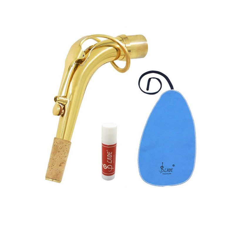 Brass Alto Saxophone Sax Bend's Necks 24.5 mm with Cleaning Cloth Cork Grease Saxophones Accessory