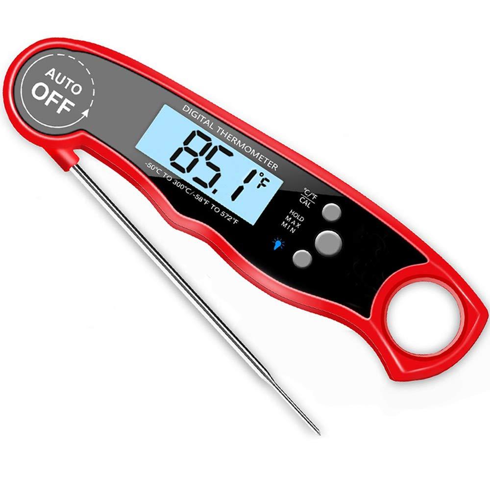 Digital Instant Read Meat Thermometer – Joso Waterproof Kitchen Food Cooking Thermometer Super Fast Read Probe with Calibration & Backlit LCD for BBQ, Candy, Milk, Tea, Grilling, Smokers, Baking