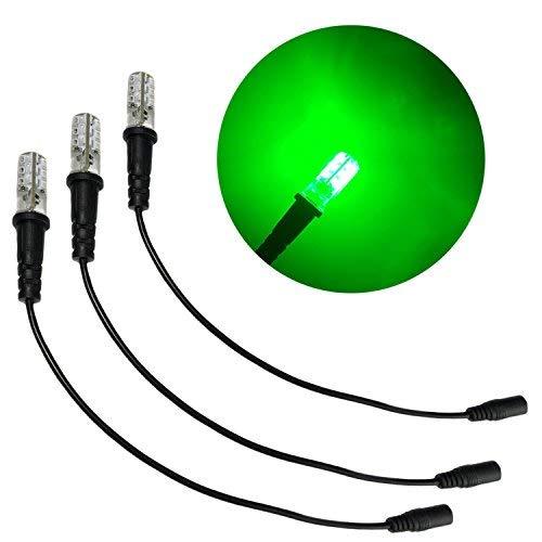 [AUSTRALIA] - 3 pack green special effects led 12 volts dc with foam wood mounting cable socket dc barrel connector for themed entertainment props theatrical scenery marquees 
