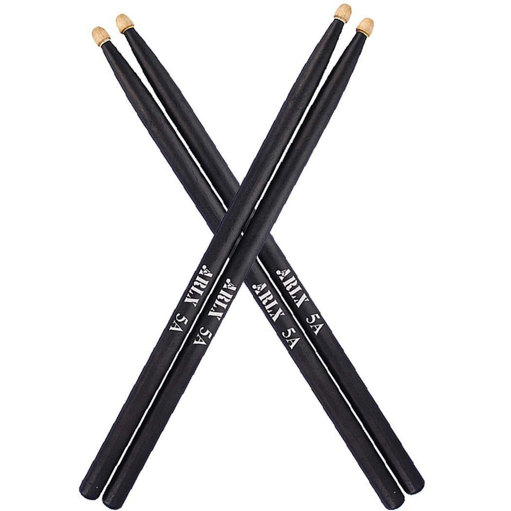 ARLX Drum Sticks 5a Wood Tip Drumsticks Classic Red Drum Stick (2 Pair Black -5A drumstick)