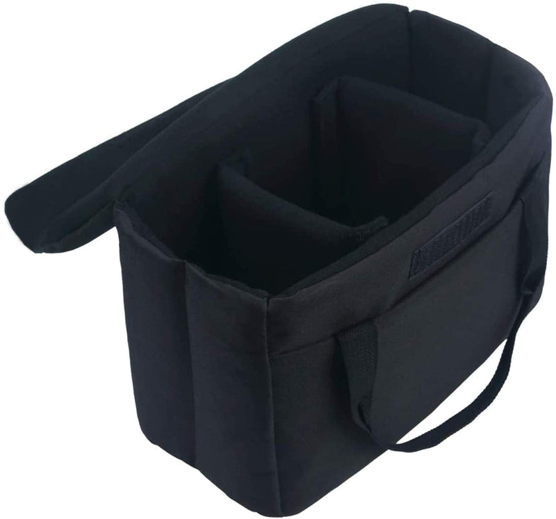 BOMKEE Camera Inserts Lens Padded Insert Liner DSLR SLR Protective Bag Camera Cube Roomy Case Waterproof Foldable Pouch for Camera Lens Accessories Sony Canon Nikon Olympus (Black) Black