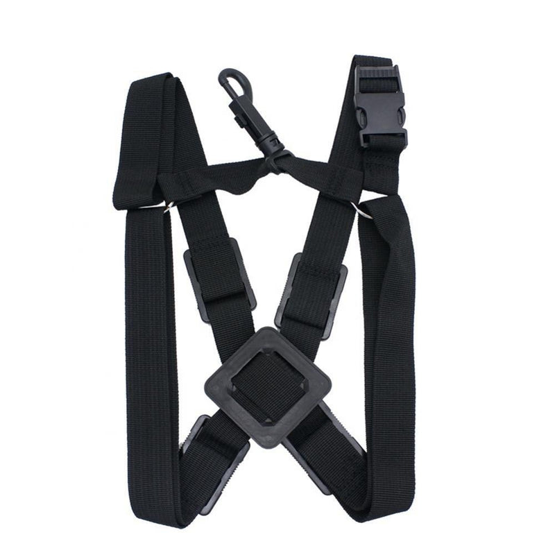 Professional Saxophone Strap Adjustable Sax Double Shoulder Strap Soft Harness for Baritone Alto Tenor Soprano Sax Musical Instrument Accessory (Black)