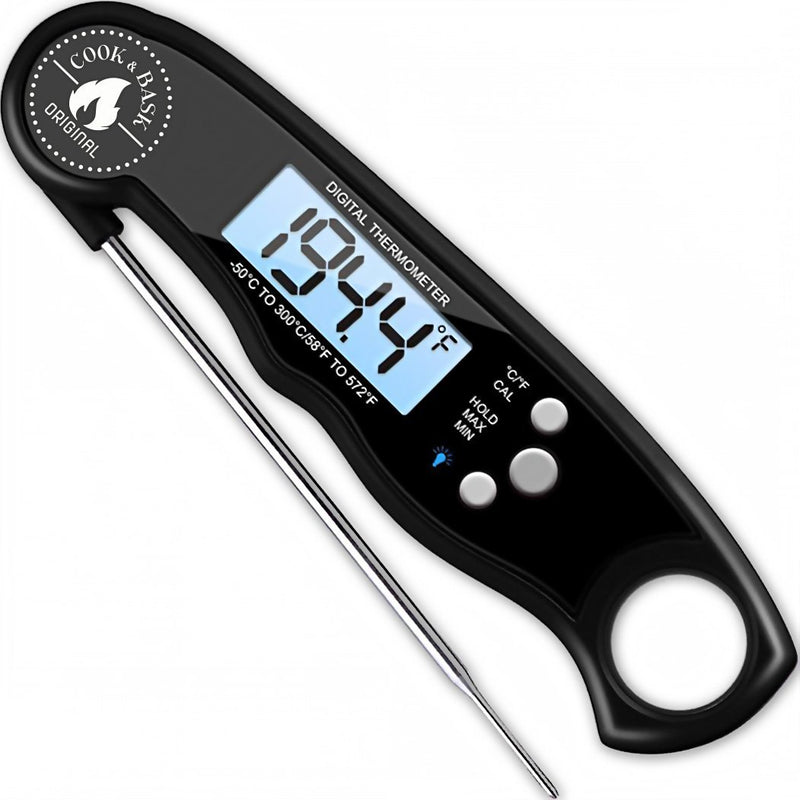 Instant Read Digital Food Meat Thermometer with Long Probe - Grill Cook BBQ and Bake.