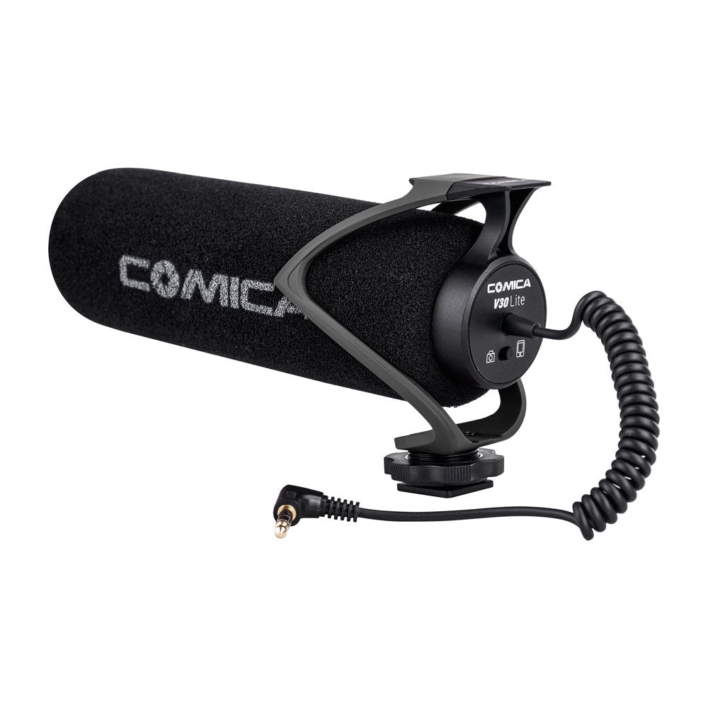 Comica CVM-V30 LITE Video Microphone Super-Cardioid Condenser On-Camera Shotgun Microphone for Canon Nikon Sony Panasonic Camera/DSLR/iPhone Samsung Huawei with 3.5mm Jack（Black） CVM-V30 LITE B