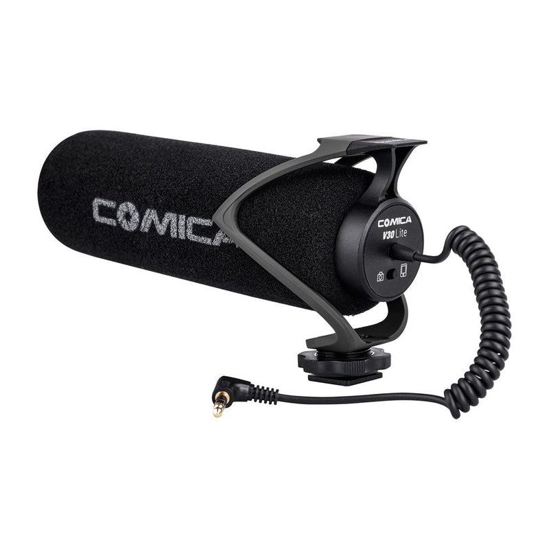Comica CVM-V30 LITE Video Microphone Super-Cardioid Condenser On-Camera Shotgun Microphone for Canon Nikon Sony Panasonic Camera/DSLR/iPhone Samsung Huawei with 3.5mm Jack（Black） CVM-V30 LITE B