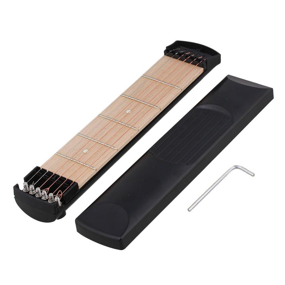 Mxfans Black 6 Strings 6 Fret Pocket Guitar Chord Practice for Left Handed