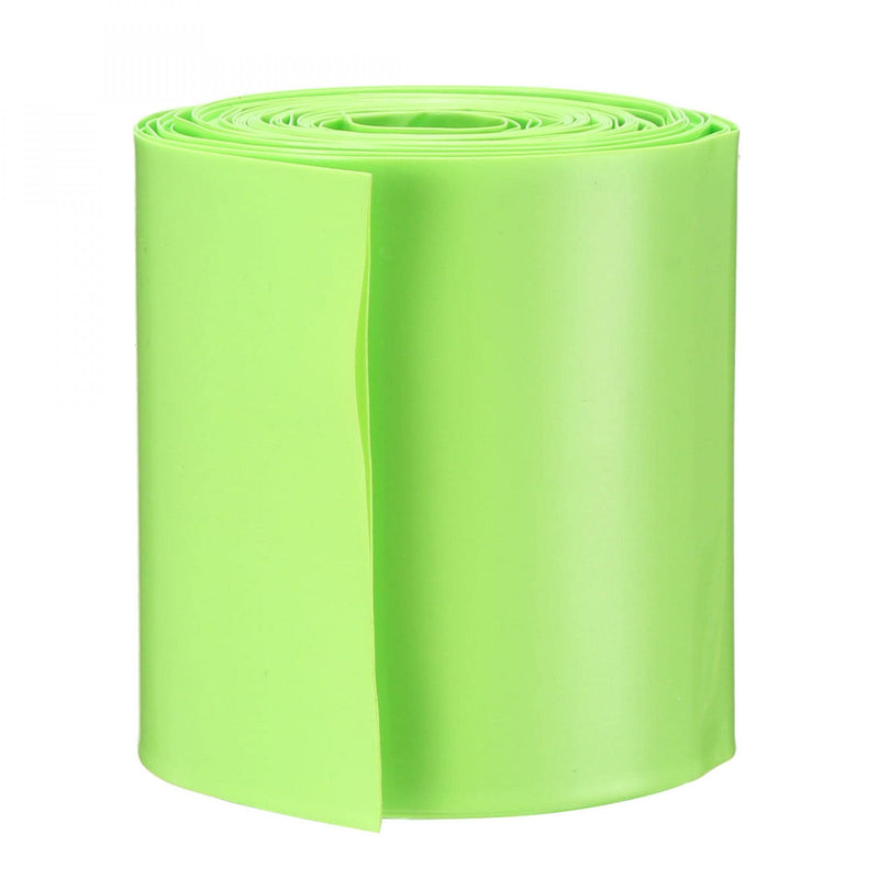uxcell Battery Wrap PVC Heat Shrink Tubing 65mm Flat Width for AA Power Supplies 5 Meters Length Bright Green
