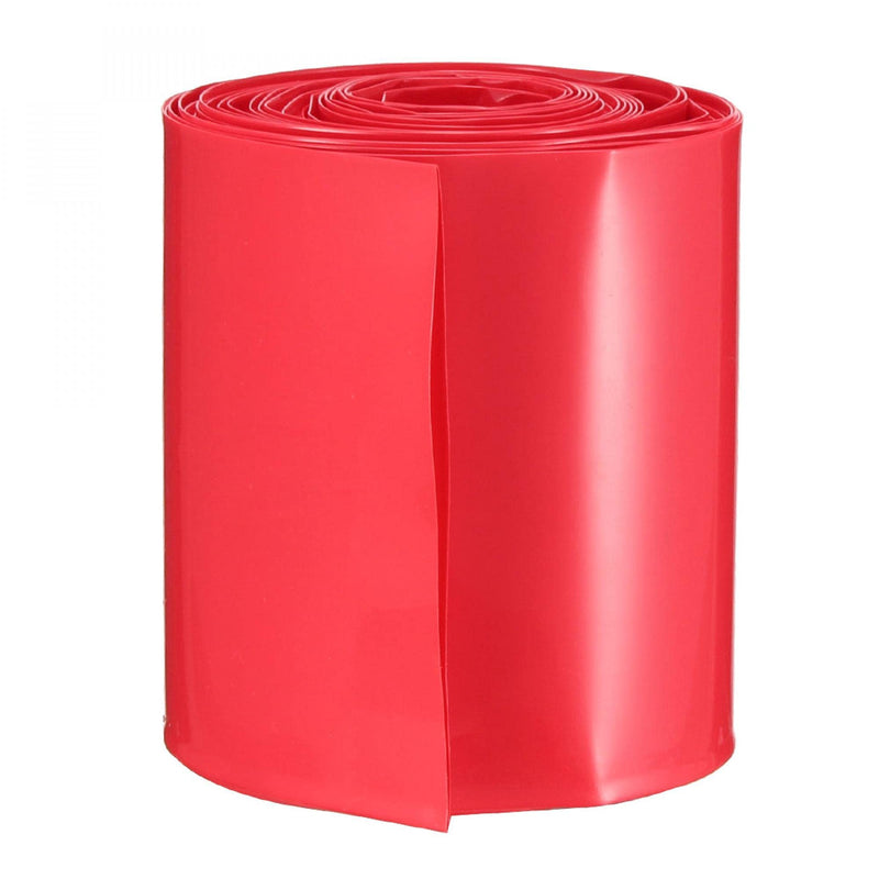 uxcell Battery Wrap PVC Heat Shrink Tubing 70mm Flat Width for 18650 Power Supplies 5 Meter Length Red