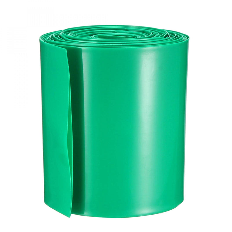 uxcell Battery Wrap PVC Heat Shrink Tubing 65mm Flat Width for AA Power Supplies 5 Meters Length Green