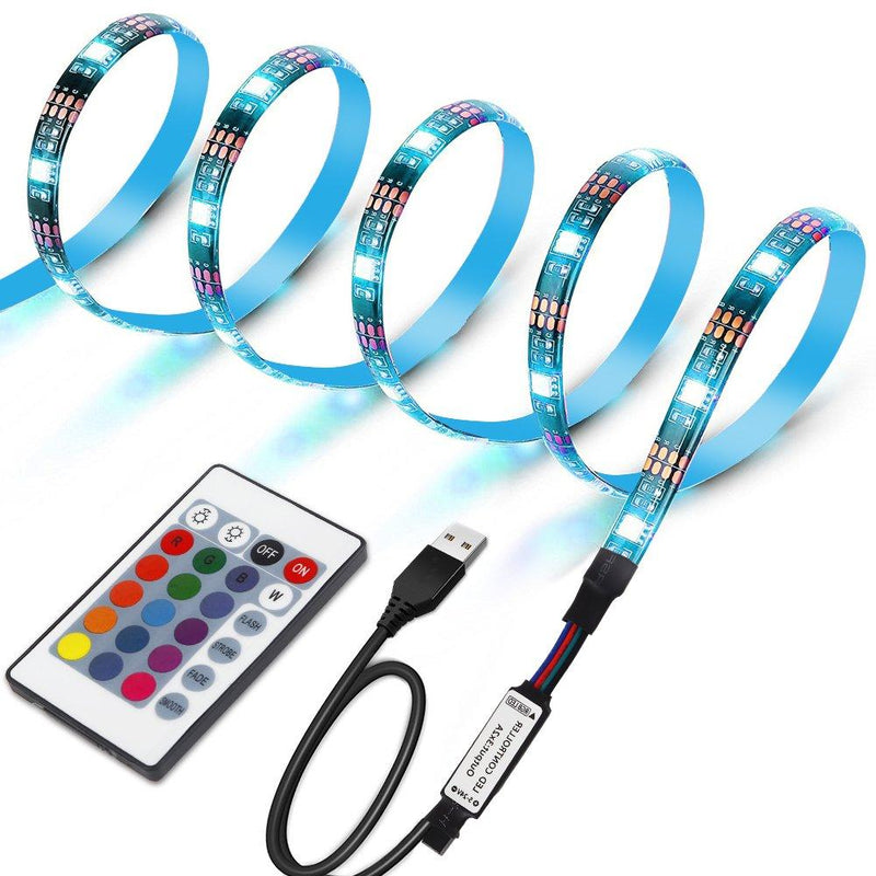 [AUSTRALIA] - Led Strip Lights, SOLLED Bias Lighting for HDTV 60 LEDs TV Backlight, 3.28ft RGB USB Powered Ambient TV Lighting with Remote for Flat Screen TV, PC 