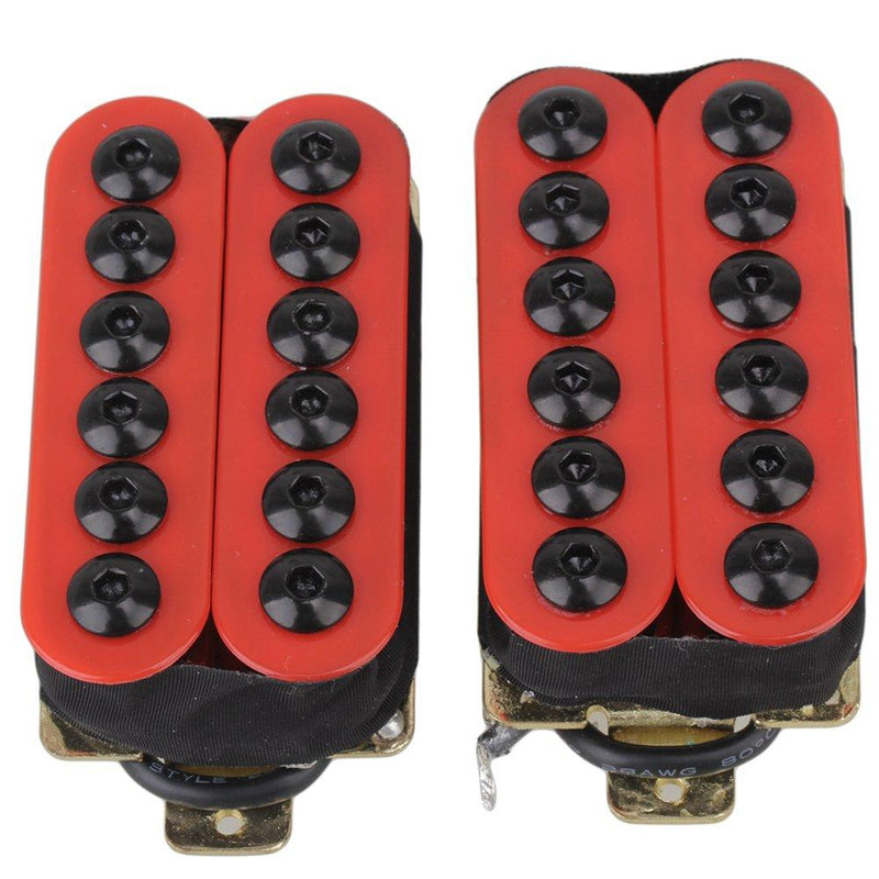 lovermusic lovermusic One Pair Ceramic Magnet Humbucker Guitar Pickup Red Replacement for Double-H Guitar