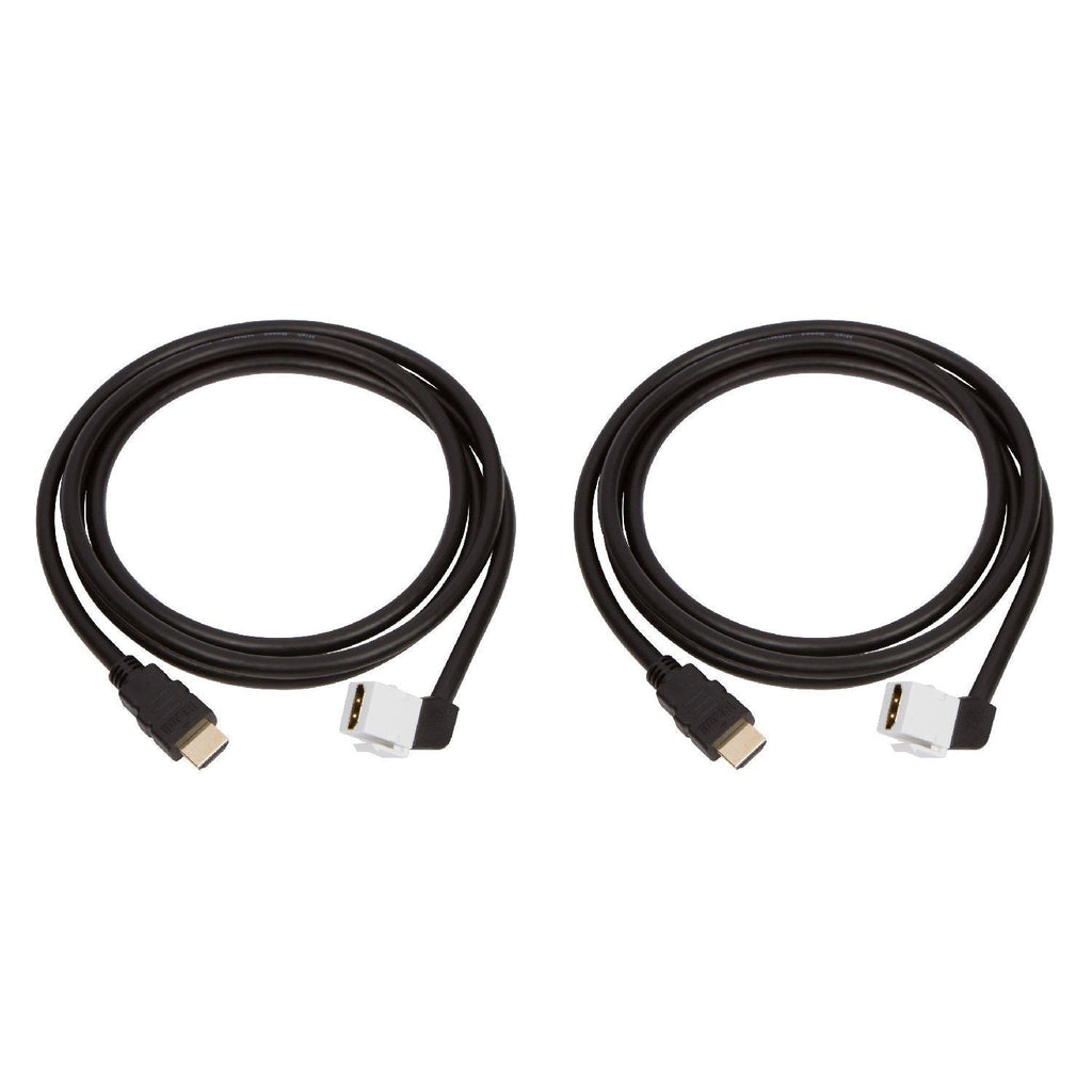 Buyer's Point HDMI Keystone Cable, 6ft (1.8m) 28 AWG, with Ethernet Female-Male (2, 90 Degree) 2
