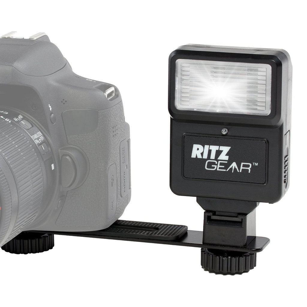 Ritz Gear Digital Camera Flash with Bracket for DSLR, SLR, and Mirrorless Cameras