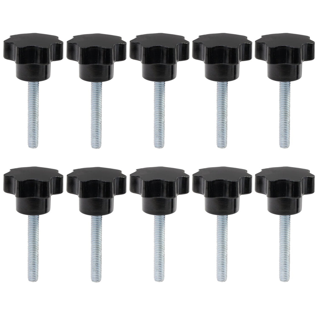 AuSL 10PCS M6x40 Thread Clamping Knob Black Plastic Hand Knob Star Shape Screw on Knob for Machine Tool (M6x40-10pcs) M6x40--10pcs